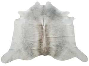 Grey Cowhide Rug Light Large Brazilian Hair On Hide 6.6ft x 6.6ft - Picture 1 of 5
