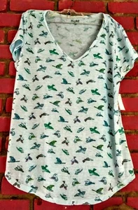 Mudd Girl's/Junior's Size XL Blue T- Shirt Top Bird Print Style244 New With Tags - Picture 1 of 5