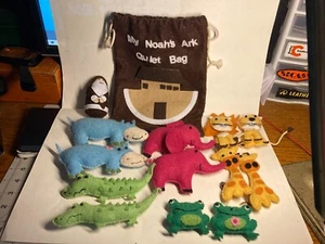 My Noah's Ark Quiet Bag Felt Bag with 12 Animals & Noah Children's Play - Picture 1 of 6