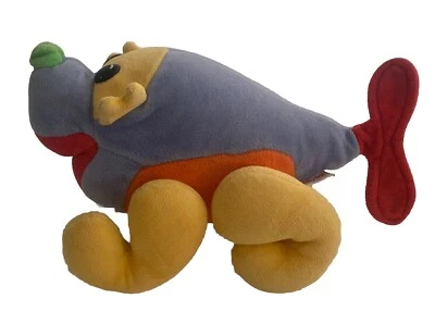 RARE Vintage Baby Gund Rainbow Colorful Rattle Chime Airplane Plush Toy HTF - Image 1 of 4