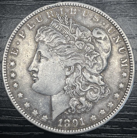 1891 P Morgan Silver Dollar XF Extra Fine Condition Cover
