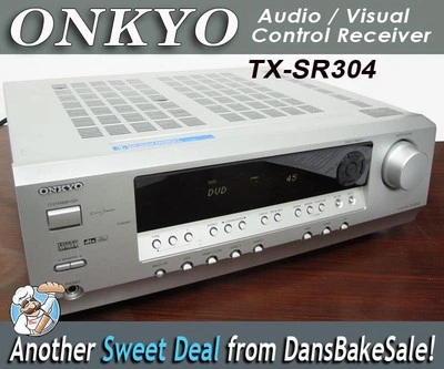 Onkyo TX-SR304 AV Audio Visual Home Theater Receiver Silver 5 Channel 65 Watts - Image 1 of 4