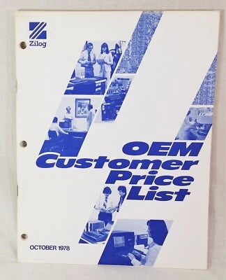  Zilog OEM Customer Price List Oct 1978 (Entire Line of Product) 75 pages - Image 1 of 4
