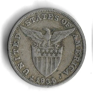 1935 Philippines 5 Centavos World Coin - Mintage 2,754,000 - KM# 175 - Picture 1 of 2
