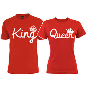King Queen Couple Matching T shirts Royal Couple His Hers Anniversary Valentines