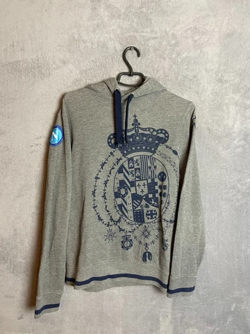 Napoli Training Jacket Long Sleeve Hood Gray Kappa Mens Size M Cover