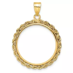 ECHT 14K Gold US $5 Indianer Half Eagle Krappen Set Seil Kette poliert Münze Einfassung - Bild 1 von 4