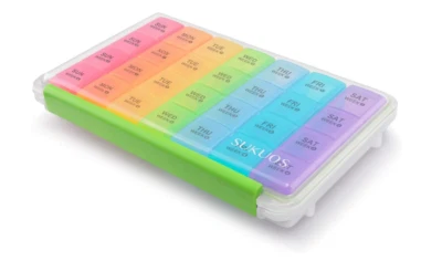 MAGICDREAMSTORE Moisture Resistant Pill Box Organizer Monthly 28 Days Case Dust Proof Vitamins