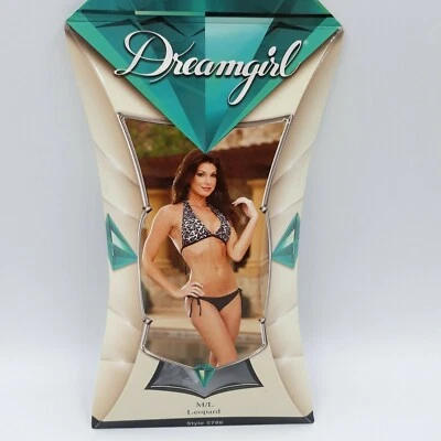 Dreamgirl Women's M/L Bikini Fully Lined Leopard Print Halter Top Swimsuit New - Image 1 of 4