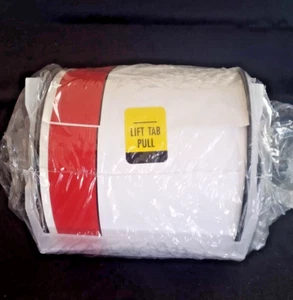 Label Tape for Globalmark Printer - 113161 / 4" White with 1" Red Stripe / 100' - Picture 1 of 6