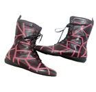 yohji yamamoto x salvatore ferragamo purple pink leather lace up boots 37.5 7.5
