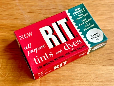 复古 Rit Tint & Dye 原装盒 20 世纪 60 年代,深绿色 35 好管家 — 第 1/4 张图片