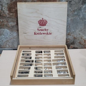 Juego de ajedrez real Szachy Królewskie piezas de metal caja de madera - Imagen 1 de 11