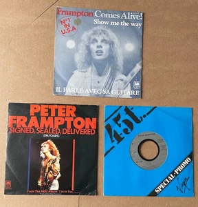 Peter FRAMPTON Lot 3 x 7" 45 (FRANCE-DUTCH) Show me the way/Lying(Promo)/Signed - Picture 1 of 6