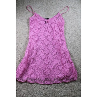 Smart Sexy Sleepwear Pink Floral Lace Mini Slip Dress Spaghetti Strap Medium - Image 1 of 4