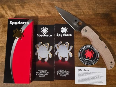 Cuchillos SPYDERCO Native Chief Marrón Mango Micarta CPM-CruWear Hoja EDC Cuchillo Foto 1 de 4
