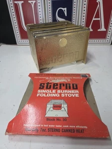 Stufa pieghevole vintage Sterno bruciatore singolo antiruggine  - Foto 1 di 9