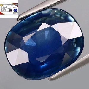 6,36 quilates ¡GRATIS! Certificado GRANDE Azul Normal Zafiro Calefacción Madagascar ¡Buen Brillo! - Imagen 1 de 8