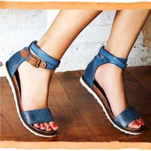 Miz Mooz Verona Collection Blue Sparkly Strappy Gladiator Sandal EU 38 / US 8 - Picture 1 of 11