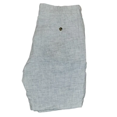 Pantalones Cortos J Crew Para Hombre 32 Azul Blanco Rayas 100% Lino 9 Entrepierna Chino Informal Foto 1 de 4