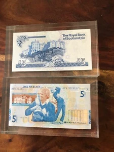 Commemorative £5 RBS encased 1 x Jack Nicklaus 1 x Standard - Picture 1 of 5