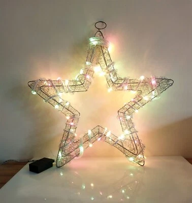 STELLA METALLICA ARGENTO CON TUBO LUCI 220 VOLT - Immagine 1 di 4