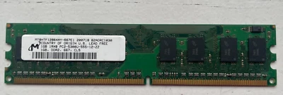  1 Gb Micron 1Rx8 PC2 5300U 555 12 ZZ MY8HTF12864AY-667EE1 CL5 usata - Immagine 1 di 2