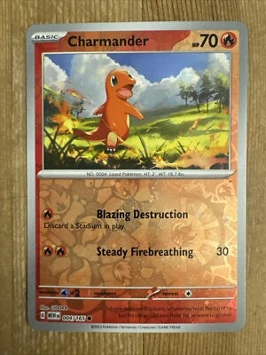 Pokemon Charmander 004/165 - COSMOS Reverse Holo - Scarlet & Violet 151 - NM - Image 1 of 2