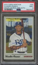 2019 Topps Heritage Minor League WANDER FRANCO Prospect Real One Auto PSA 9 JA91