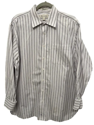 Camisa John W. Nordstrom manga larga abotonada para hombre talla L rayas grises Foto 1 de 4