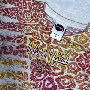 Harley-Davidson Wild Child Graphic Tee Y2K Style Short Sleeve Top Size M - Picture 1 of 9