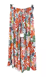 Pantaloni True Destinations taglia L floreale corallo gamba larga abbigliamento resort tropicale palazzo - Foto 1 di 10