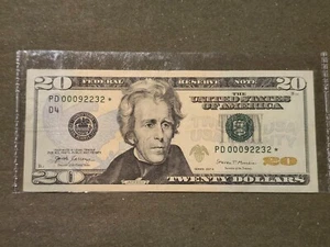 2017 A $20 Clevland District Low Serial Star Note PD00092232* - Picture 1 of 2