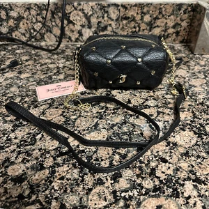 Borsa a tracolla piccola Juicy Couture nera look trapuntato - vendita al dettaglio: $49 HJC61XB81 - Foto 1 di 10