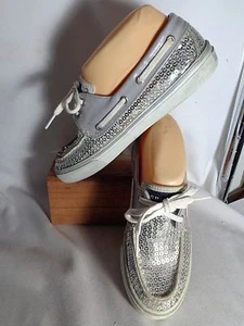 Sperry Top-Siders, silber mit Sequenz, 2-Loch-Bootsschuhe, Damen 6,5 Medium - Bild 1 von 11