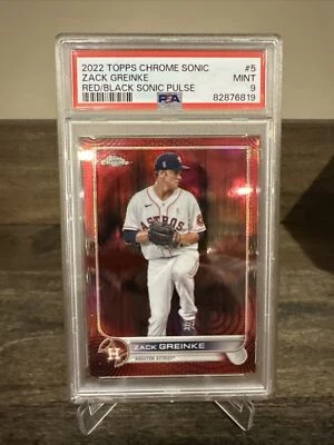 Zach Greinke 2022 Topps Chrome Red Black Sonic Pulse  /5 POP 1 Psa  - Image 1 of 3