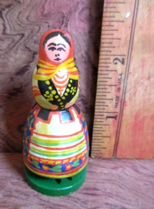 RARE Vintage Nesting Doll Made In Polonia,Wood Figurine carved hand painted #4 - Picture 1 of 10