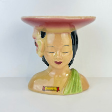 Vintage Shawnee Pottery Head Vase Ceramic Hawaiian Lady USA Pottery Planter MCM