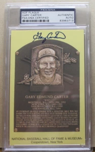 TARJETA POSTAL PLACA DORADA SALÓN DE LA FAMA "GARY CARTER" (PSA) - Imagen 1 de 2