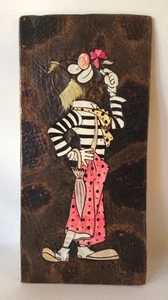 Pintura de payaso en relieve de cobre de colección firmada metal Mcm - Imagen 1 de 8