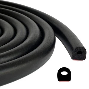 D Shape EPDM Foam Rubber Seal with Tape, Self-Adhesive Rubber Weather Strippi... - Picture 1 of 7