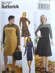 Butterick B6707 Muster Misses tailliertes Kleid EASY 3 Variationen 8-10-12-14 - Bild 1 von 2