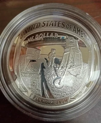 2019-P Apollo 11 50th Proof Commemorative Silver Dollar W/ Box and OGP - Image 1 of 3