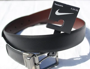 Cinturón de golf Nike para hombre talla pequeña cuero sintético Rev negro/marrón (30-32) ¡NUEVO! - Imagen 1 de 6