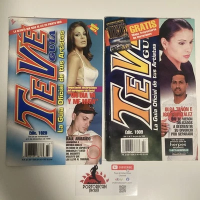 1999 TV GUIDE MAGAZINE REVISTA TEVE GUIA PUERTO RICO PR MISS UNIVERSE IGOR OLGA - Image 1 of 4