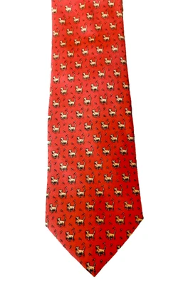 "Corbata de cuello con labradores VINEYARD VINE NARANJA SEDA PARA HOMBRE CON: 3 3/4" POR L:58""" Foto 1 de 4