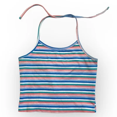 Топ с бретелью через шею Arizona Jeans Co. в полоску синий маленький - Изображение 1 из 4