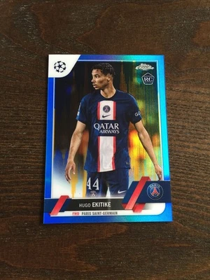 2022-23 Topps Chrome Hugo Ekitike RC Rookie Liverpool Blue Gold Seismic 52/75 - Image 1 of 2