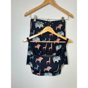 MeUndies Bra and Short Set in Paper Animals Print Size XL  - Picture 1 of 7