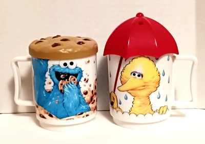 Tazas tazas para sorber Big Bird monstruo galleta Jim Henson Sesame Street de colección de 1980 Foto 1 de 4